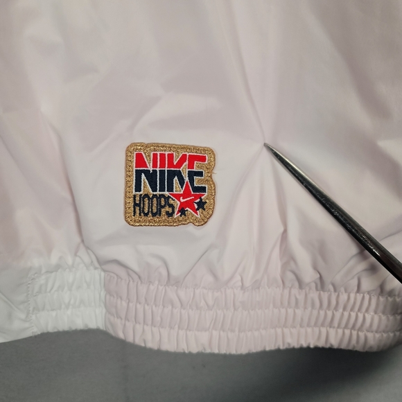 Nike Authentics Men’s  Warm-up Shirt Jacket Lined Snap Button White Size M - Picture 12 of 15